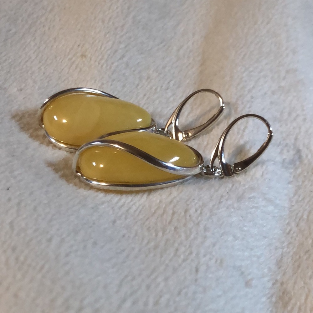 COPY - Luscious Butterscotch Amber Earrings - Picture 4 of 7